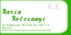 maria molcsanyi business card